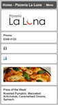 Mobile Screenshot of pizzerialaluna.com.au